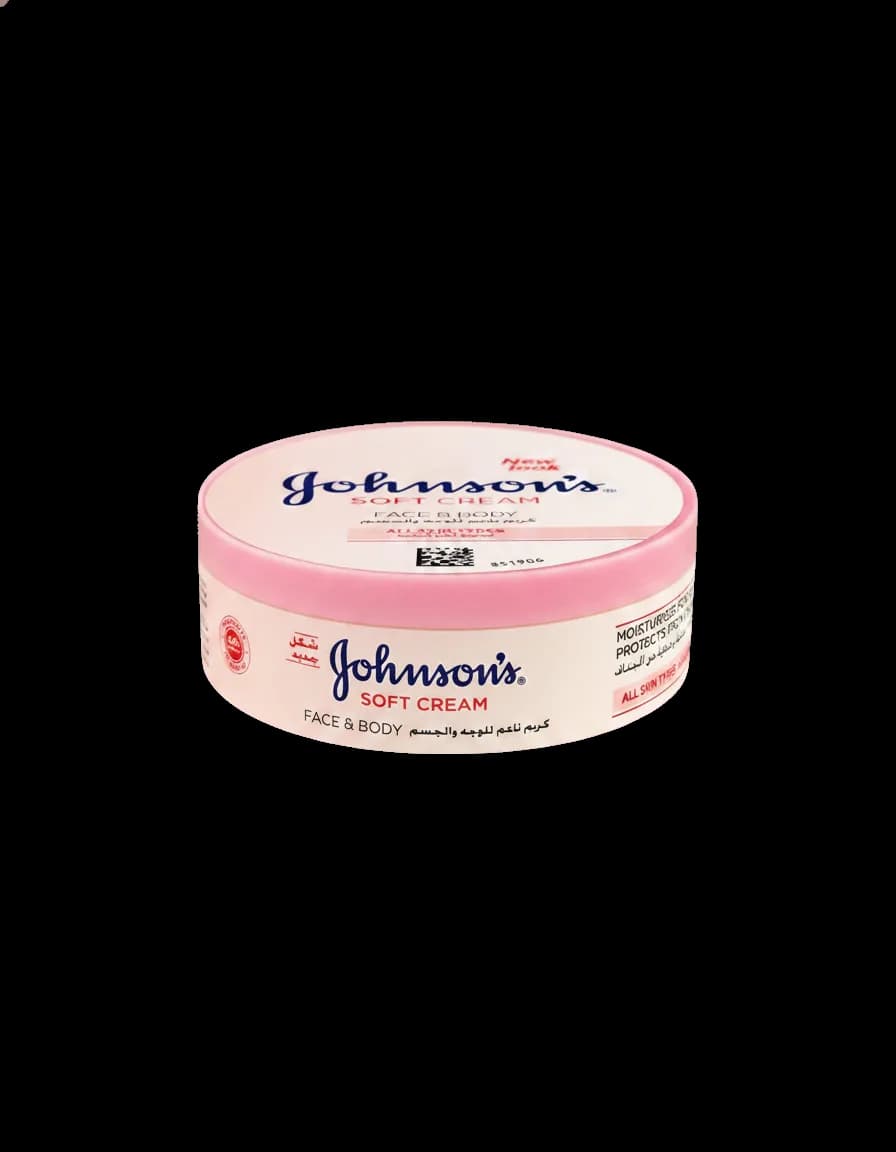 Johnson's Soft Cream Face & Body 200ml — cut-out png (transparent)